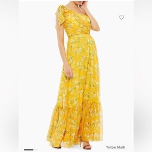 Ieena floral one-shoulder gown